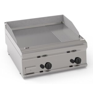 KBS Gas-Grillplatte 2 Heizonen 2/3 glatt + 1/3 gerillt, Tischgerät