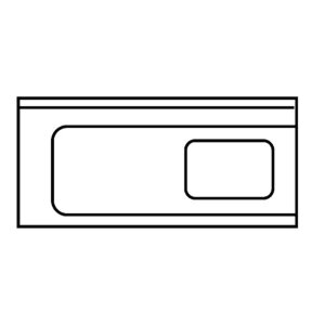 KBS Zulauftisch 1 Becken Anbau links ohne Grundboden mit Aufkantung