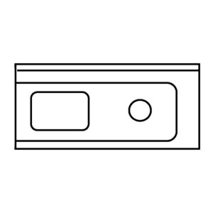 KBS Zulauftisch 1 Becken Anbau rechts mit Abfallloch ohne Grundboden mit Aufkantung