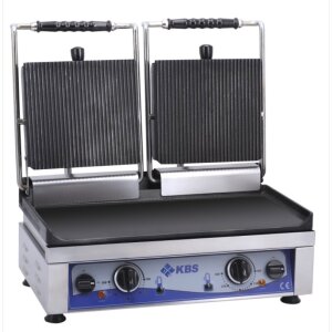 KBS Kontaktgrill Grillfläche 52x24 cm oben gerillt & unten glatt 2 Heizzonen