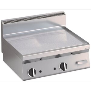 KBS Gas Grillplatte glatt verchromte Fläche 595x555mm 2 Heizzonen Tischgerät