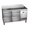 KBS Kühltisch Ready KT2614 mit Arbeitsplatte, Aufkantung 4 halbe Schubladen