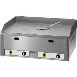 KBS Gas-Grillplatte 8KW 2 Heizzonen 1/2 glatt + 1/2 gerillt