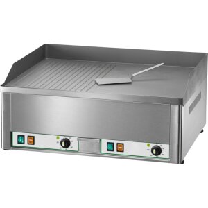 KBS Elektro-Grillplatte 6kW 2 Heizzonen 1/2 glatt + 1/2 gerillt