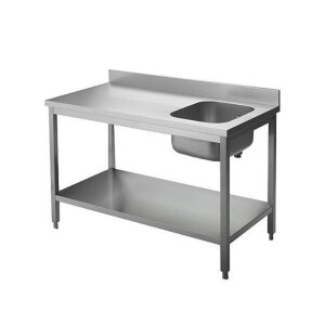 KBS Chef-Tisch mit Aufkantung B 160cm - Becken links