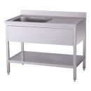 KBS Spültisch 1 Becken links mit Aufkantung B 140cm