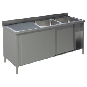 KBS Spülschrank mit Schiebetüren B 140cm - Becken rechts