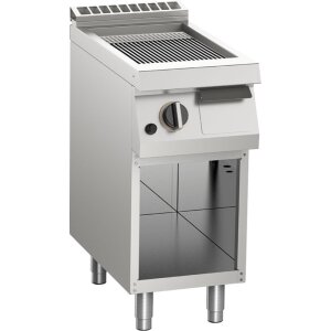 KBS Gas-Grillplatte gerillt verchromt 7kW mit 1 Heizzone offener Unterbau