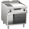 KBS Gas-Grillplatte 2/3 glatt + 1/3 gerillt verchromt 14kW 2 Heizz. offener Unterbau