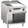 KBS Elektro-Grillplatte 1/3 gerillt verchromt 10,8kW 2 Heizzonen offener Unterbau