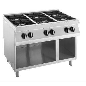 KBS Gas-Kochfläche 6 Brenner 42 kW, offener Unterbau