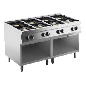 KBS Gas-Kochfläche 8 Brenner 54 kW, offener Unterbau