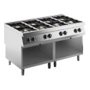 KBS Gas-Kochfläche 8 Brenner 54 kW, offener Unterbau