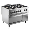 KBS Gas-Herd 6 Brenner 42 kW mit Elektro-Ofen 6kW