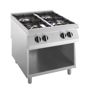 KBS Gas-Kochfläche 4 Brenner 27 kW, offener Unterbau