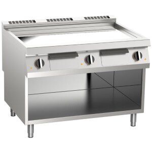 KBS Elektro-Grillplatte glatt verchromt 22,5kW 3 Heizzone offener Unterbau