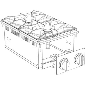 KBS Gasherd 2 Flammen Drop In 700 Breite 400mm