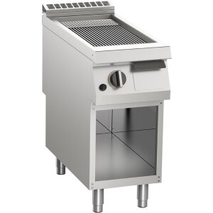 KBS Gas-Grillplatte gerillt verchromt 10,5kW 1 Heizzone offener Unterbau