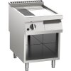 KBS Gas-Grillplatte 1/3 gerillt verchromt 14kW 2 Heizzonen offener Unterbau