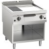 KBS Gas-Grillplatte 1/3 gerillt verchromt 21kW 2 Heizzonen offener Unterbau