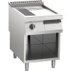 KBS Elektro-Grillplatte 1/3 gerillt verchromt 10,5kW 2 Heizzonen offener Unterbau