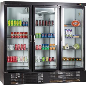 KBS Glastürkühlschrank KU 1850 G mit 3 Drehtüren