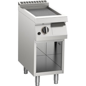 KBS Gas-Grillplatte gerillt aus Edelstahl 6 kW mit 1 Heizzone offener Unterbau