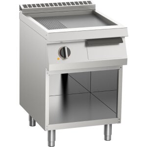 KBS Elektro-Grillplatte aus Edelstahl 2/3 glatt + 1/3 gerillt 7,5kW 2 Heizzonen