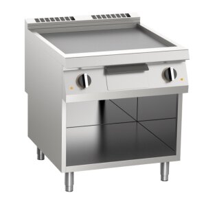 KBS Elektro-Grillplatte glatt aus Edelstahl 15,0 KW 2 Heizzonen offener Unterbau