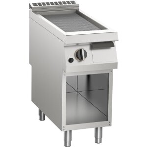 KBS Gas-Grillplatte gerillt aus Edelstahl 10,5 kW mit 1 Heizzone offener Unterbau