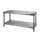 AFG Edelstahl Arbeitstisch mit Boden 600 x 600 mm