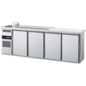 CHROMOnorm Getränketheke 1 Becken rechts, 3 TÜREN