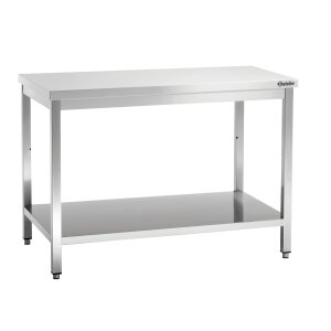 Bartscher Edelstahl Arbeitstisch offen mit Boden 1400 x 700