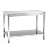 Bartscher Edelstahl Arbeitstisch offen mit Boden 1400 x 700