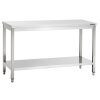 Bartscher Edelstahl Arbeitstisch offen mit Boden 1400 x 600