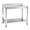 Bartscher Edelstahl Arbeitstisch offen mit Boden 1000 x 700 MA