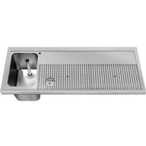 Hagola Schanktischabdeckung 1550 mm - 1 Becken links mit Gläserdruckspüler