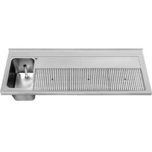 Hagola Schanktischabdeckung 1800 mm - 1 Becken links mit Hochkantung