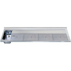 Hagola Schanktischabdeckung 2650 mm - 1 Becken links mit Hochkantung und Gläserdruckspüler